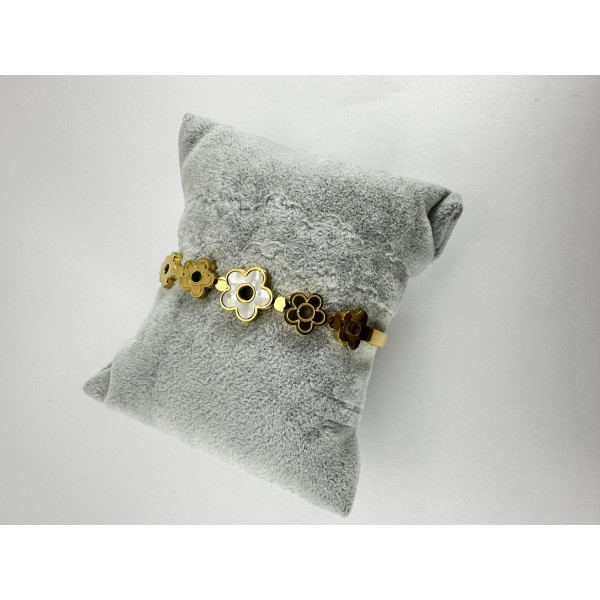 Gold Çiçek Desenli Bileklik